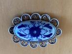 Vintage echt zilveren Broche met Delfts blauwe bloem, zgan!, 4 tot 7 cm, Blauw, Ophalen of Verzenden, Zo goed als nieuw