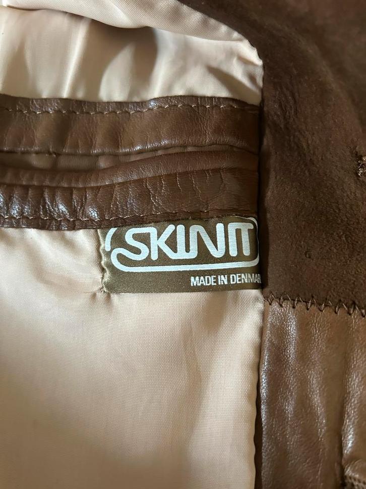 Vintage SKINIT Suède Jas - Bruin - Maat M, Kleding | Heren, Jassen | Zomer, Gedragen, Maat 48/50 (M), Bruin, Ophalen of Verzenden