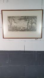 Ets Toon de Jong, Basiliek St. Jan uit 1948 in lijst. S36, Antiek en Kunst, Kunst | Etsen en Gravures, Ophalen of Verzenden
