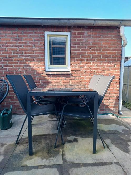 Tuinset antraciet 140x80cm, Tuin en Terras, Tuinsets en Loungesets, Zo goed als nieuw, Ophalen