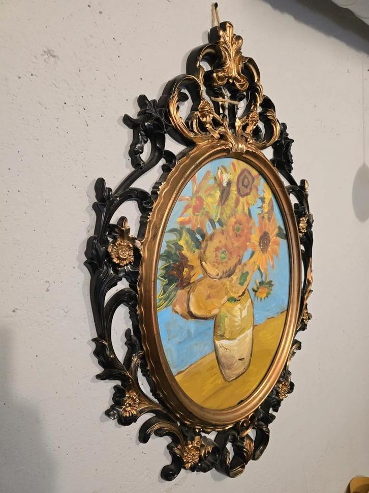 Zonnebloemen in vaas - Stijl van Van Gogh, Antiek en Kunst, Kunst | Schilderijen | Klassiek, Ophalen of Verzenden