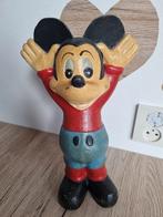 Prachtig Antiek Vintage Houten Color Beeld van Mickey Mouse, Verzenden