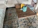 Industriële Salontafels - Set van 2, Ophalen, Gebruikt, 50 tot 75 cm, Vierkant