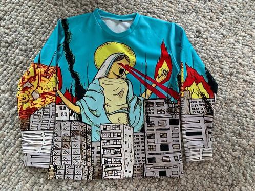 Kastopruiming ... Shirt met bijzondere print in maat L / XL, Kleding | Heren, Truien en Vesten, Gedragen, Maat 52/54 (L), Verzenden