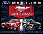 Ford Mustang 60 Years. Metalen wandbord 31,5 x 40,5 cm., Ophalen of Verzenden, Nieuw, Reclamebord