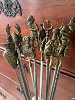 Set van 10 grote, vintage spiezen met figuren, Ophalen of Verzenden