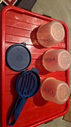 Zeef met 3 maatschalen Tupperware, Ophalen of Verzenden, Gebruikt, Blauw, Bak of Kom