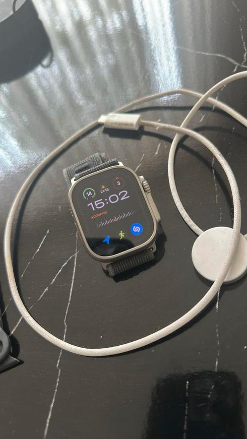 Apple watch ultra 2 titanium cellular, Sieraden, Tassen en Uiterlijk, Smartwatches, Zo goed als nieuw, iOS, Grijs, Afstand, Calorieverbanding