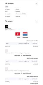 3 wedstrijden (Nederland - Tunesië + ronde 32 + ronde 16), Tickets en Kaartjes, Losse kaart, Eén persoon, Juni, Buitenland