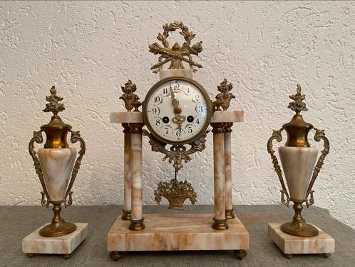 Antieke Franse Empire Klokstel, Antiek en Kunst, Antiek | Klokken, Ophalen