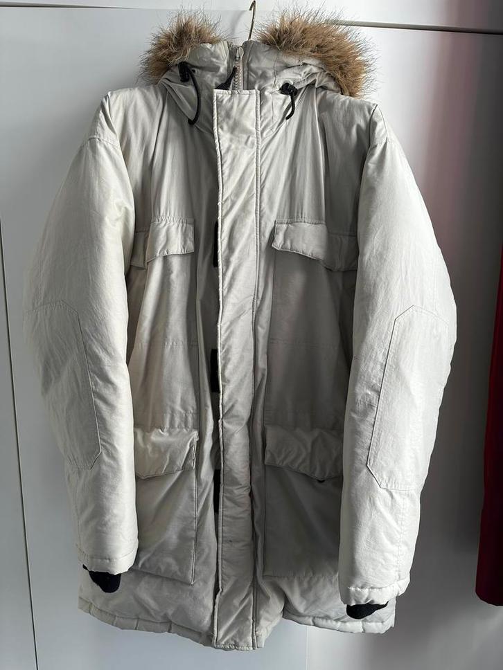 Donsjack Gant, Superdowner, mt l, preppy luxury, Kleding | Heren, Jassen | Winter, Gedragen, Maat 52/54 (L), Beige, Verzenden