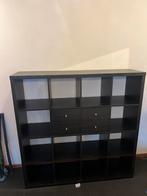 Ikea Kallax Kast 4x4 - Zwart, Huis en Inrichting, Kasten | Wandmeubels, Ophalen, Gebruikt, 100 tot 150 cm, Minder dan 150 cm