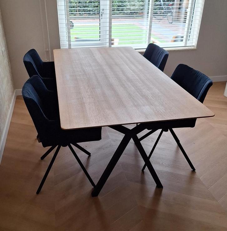 Eettafel met Studio Henk Slim X onderstel, of los onderstel, Huis en Inrichting, Tafels | Eettafels, Gebruikt, 50 tot 100 cm, 200 cm of meer