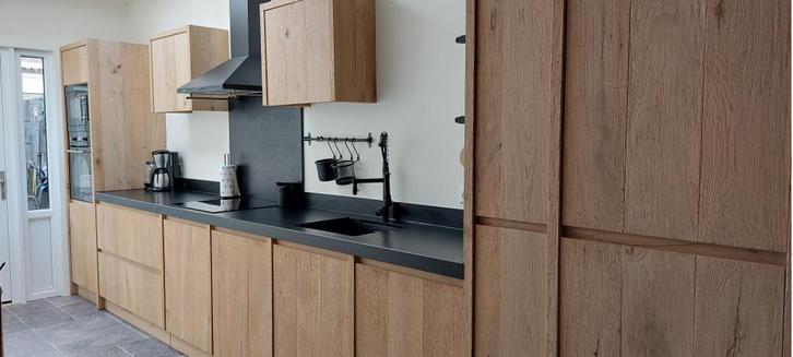 Stoere keukens EIKENHOUT OP MAAT, Huis en Inrichting, Keuken | Complete keukens, Nieuw, Overige typen, Bruin, Composiet, Greeploos
