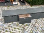 houten bank met opbergladen op wieltjes met passende zitkus, Ophalen, Gebruikt, 200 cm of meer, Minder dan 100 cm