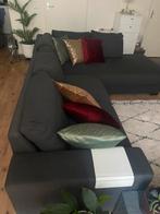 Hoekbank chaise longue antraciet grijze bank zeer goed staat, Ophalen, Zo goed als nieuw, Stof