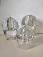 Glazen (kristallen?) vintage olielampjes set van 3, Antiek en Kunst, Ophalen of Verzenden