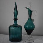 2 x turquoise Empoli Italy karaf, Antiek en Kunst, Antiek | Glas en Kristal, Ophalen of Verzenden