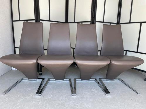 4 Rolf Benz 7800 eetkamerstoelen, Huis en Inrichting, Stoelen, Zo goed als nieuw, Vier, Leer, Ophalen of Verzenden