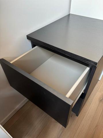 Malm ladekast met 2 lades - zwartbruin - afbeelding 2