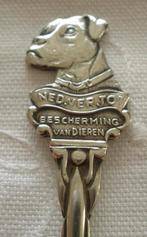 Oud verzilverd lepeltje Konijn - Dierenbescherming - Geha, Antiek en Kunst, Antiek | Bestek, Ophalen of Verzenden