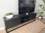 Zwart metaal tv meubel 2 meter, Huis en Inrichting, Ophalen, Zo goed als nieuw, Minder dan 100 cm, Metaal
