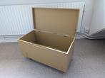 Kist / opbergbox - wieltjes - okergeel (75 x 37.5 x 43 cm), Huis en Inrichting, Ophalen, Minder dan 50 cm, 50 tot 100 cm, Zo goed als nieuw