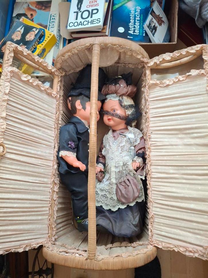 Antieke Reismand met Poppen, Antiek en Kunst, Antiek | Speelgoed, Ophalen of Verzenden