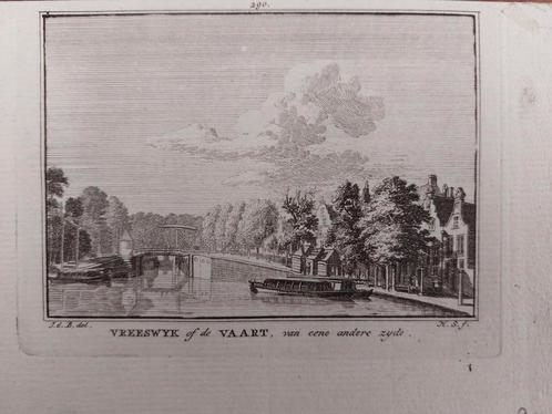 290 / Vreeswyk - Vreeswijk of de Vaart Gravure uit 18e eeuw, Antiek en Kunst, Kunst | Etsen en Gravures, Ophalen of Verzenden