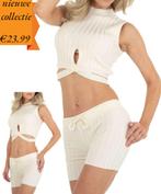 Emma&Ashley 2 delige zomer set crop top + korte broek creme, Kleding | Dames, Jumpsuits, Nieuw, Emma&ashley, Beige, Maat 38/40 (M)