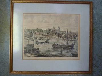 ets Haven Flensburg 1925 Richard Adler lijst 46 x 41 cm beschikbaar voor biedingen