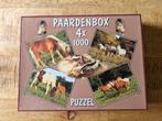 Paarden Puzzelbox - 4x 1000 stukjes, Ophalen of Verzenden, 500 t/m 1500 stukjes, Zo goed als nieuw, Legpuzzel