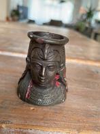 Vintage stenen beeldje / kandelaartje. Egyptische farao, Verzamelen, Ophalen, Gebruikt