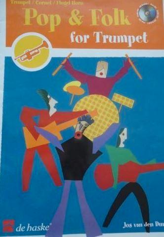 easy-intermediate trompet: Pop &Folk for Trumpet +cd-leuk, Muziek en Instrumenten, Bladmuziek, Zo goed als nieuw, Overige soorten