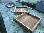 2 x dienblad oud hout houten dienbladen, Ophalen of Verzenden, Gebruikt, Rechthoekig, Hout