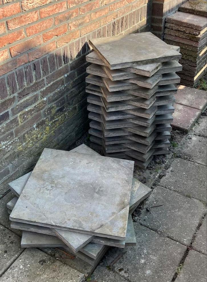 Natuurstenen tegels en opsluitbanden, Tuin en Terras, Tegels en Klinkers, Gebruikt, Overige typen, Ophalen of Verzenden