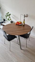 Ronde eettafel/tafel 120cm eiken fineer, Huis en Inrichting, Tafels | Eettafels, Ophalen, Rond, Zo goed als nieuw, Vijf personen of meer