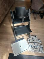 Zwarte Stokke trip trap stoel incl baby set, Kinderen en Baby's, Kinderstoelen, Ophalen, Zo goed als nieuw, Meegroeistoel