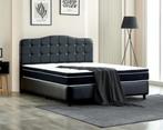 Boxspring met opbergruimte, 180x200cm, Ophalen, Eenpersoons, Zwart, Zo goed als nieuw