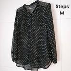 Doorschijnende blouse met hartjes maat S, Maat 38/40 (M), Zwart, Ophalen of Verzenden, Steps