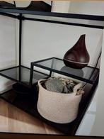 WOOOD Leona Trolley - Zwart Metaal & Rookglas, Huis en Inrichting, Kasten | Dressoirs, Ophalen, Met plank(en), Nieuw, 50 tot 100 cm