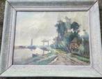 Olieverf Hollands landschap F. Van Osch rond 1940 1950., Ophalen