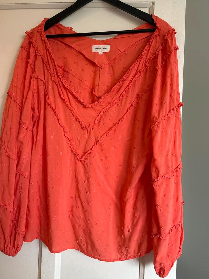 Fabienne Chapot Blouse Maat 42, Kleding | Dames, Blouses en Tunieken, Zo goed als nieuw, Maat 42/44 (L), Oranje, Ophalen of Verzenden