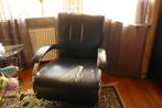 fauteuil zwart leer/chroom, Ophalen, Gebruikt, Minder dan 75 cm, Metaal