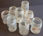 8 glazen potten zonder schroefdeksel - bodemvondsten - S 101, Ophalen of Verzenden