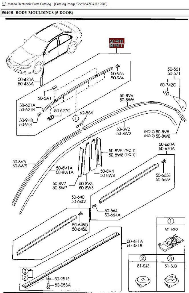 Nieuwe sierlijst dakstrip links + rechts Mazda 6 GG, Auto diversen, Tuning en Styling, Ophalen