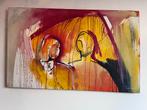Abstract Schilderij met Geel en Rood, Ophalen