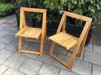 2 vintage klapstoelen beukenhout., Huis en Inrichting, Stoelen, Ophalen of Verzenden, Zo goed als nieuw, Bruin
