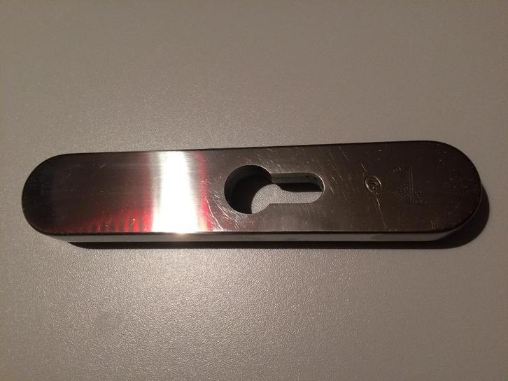 Smalschild beslag HVN RVS PC ROZET 162x33MM SKG**, Doe-het-zelf en Verbouw, Hang- en Sluitwerk, Zo goed als nieuw, Klink of Kruk