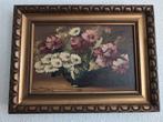 Bloemen schilderij op doek, Ophalen of Verzenden